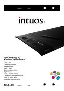 Wacom Intuos 4 Graphic Tablet manual. Camera Instructions.